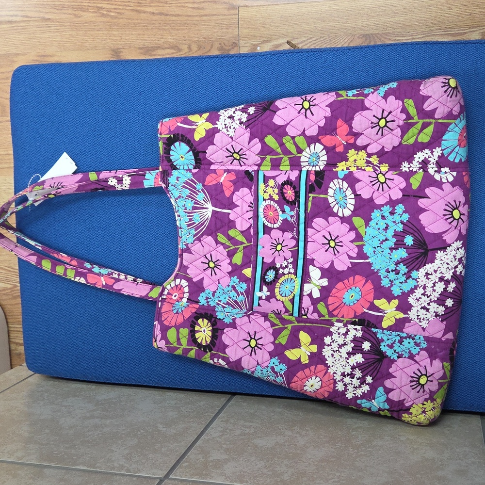 Vera Bradley Shoulder Tote Bag Retired Flutterby Pattern.  New No Tag.  15x17